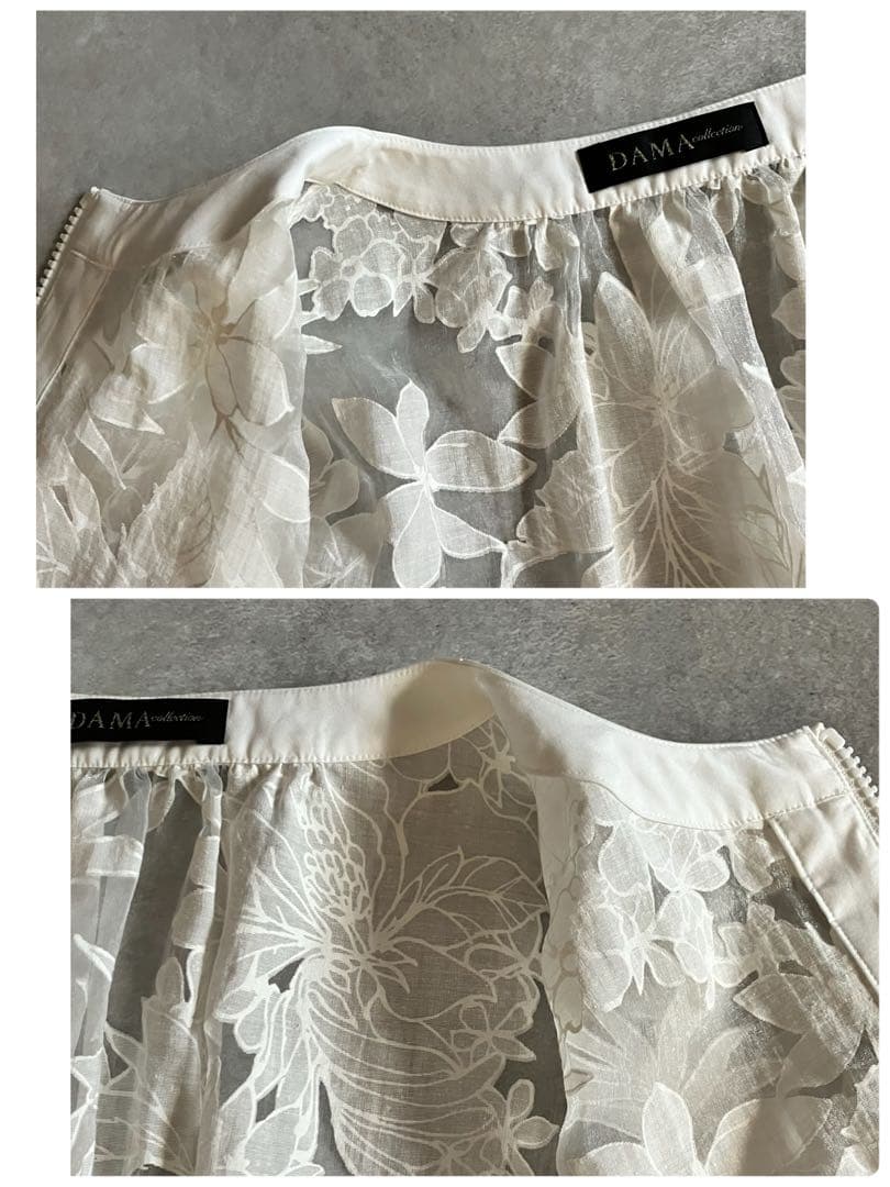 極美品 DAMA collectionトルコ素材 花柄 ジャケット シアー