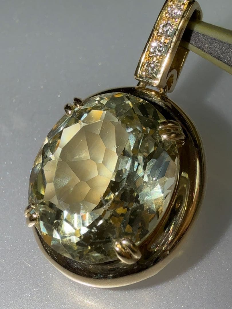 「見切り品」 K18イエローベリルペンダント　 YM