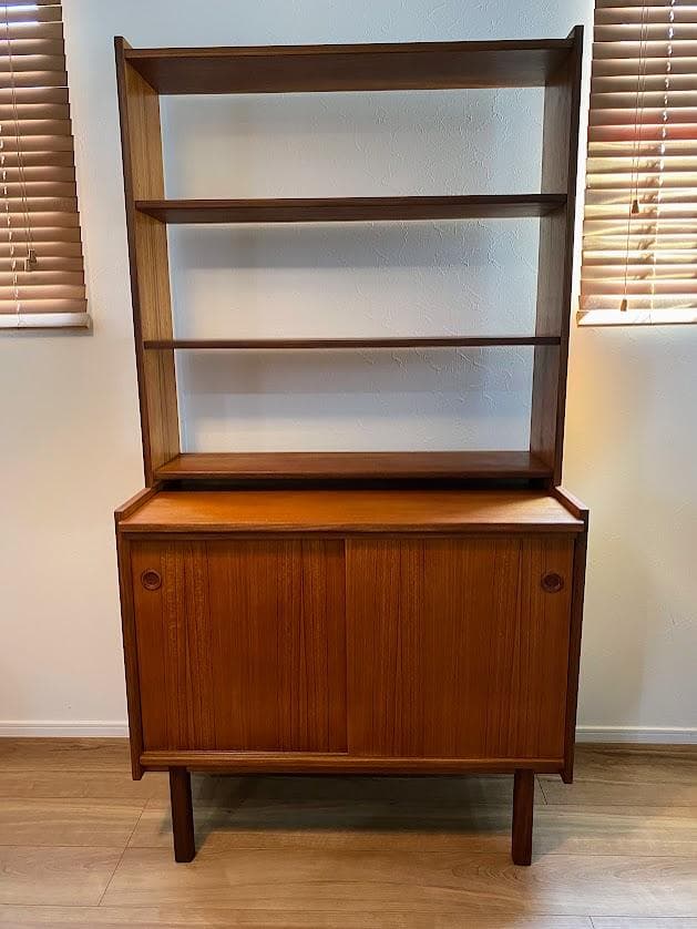 1960s デンマーク チーク キャビネットオープンハイシェルフ仕上済