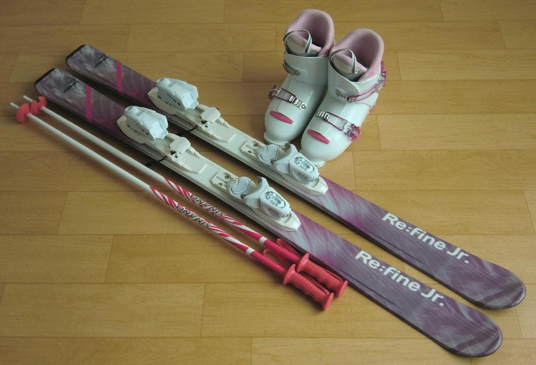 ■■送料無料■SWALLOW■子供用スキー4点セット■板120/靴22■WAX■