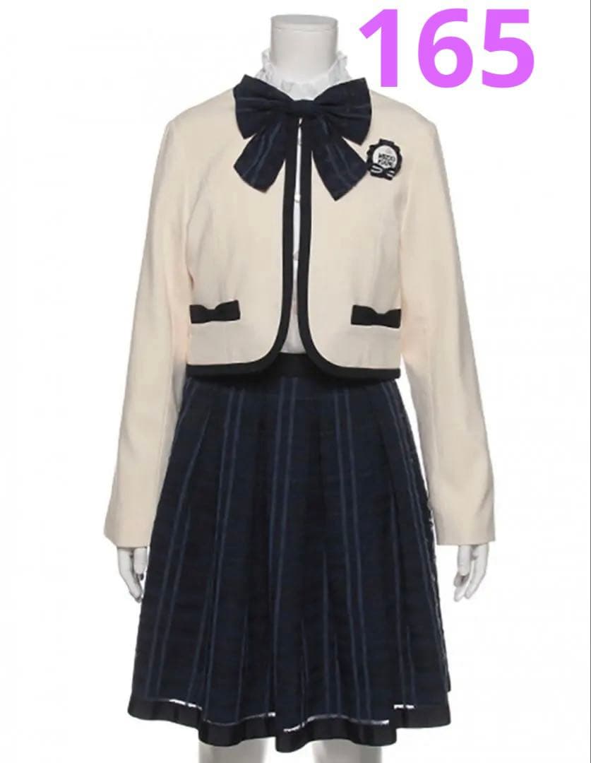 【新品】メゾ ピアノ ジュニア 165 ノーカラージャケット×スカート4点セット