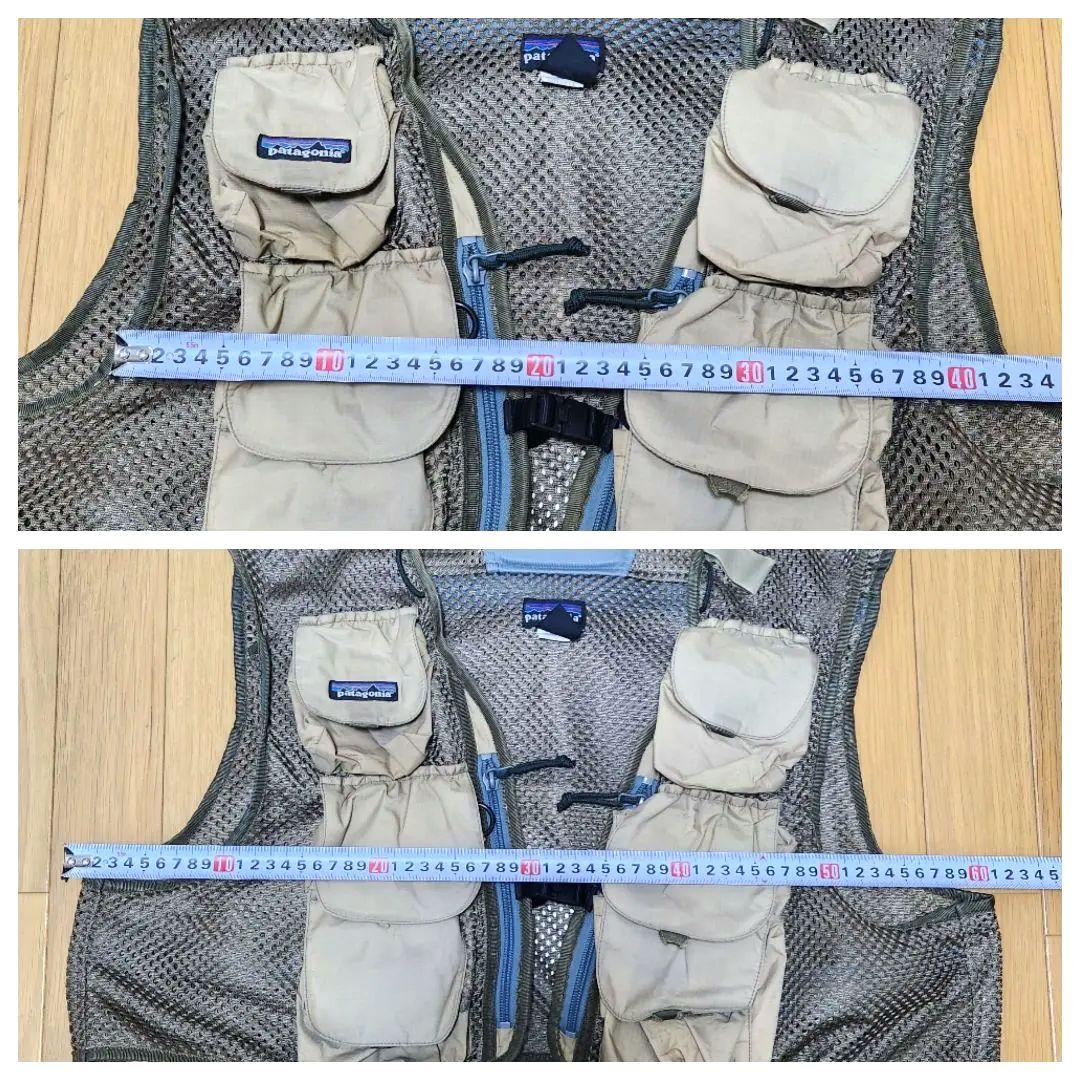 Patagonia メッシュフィッシングベスト ベージュ ブラウン　バーチカル