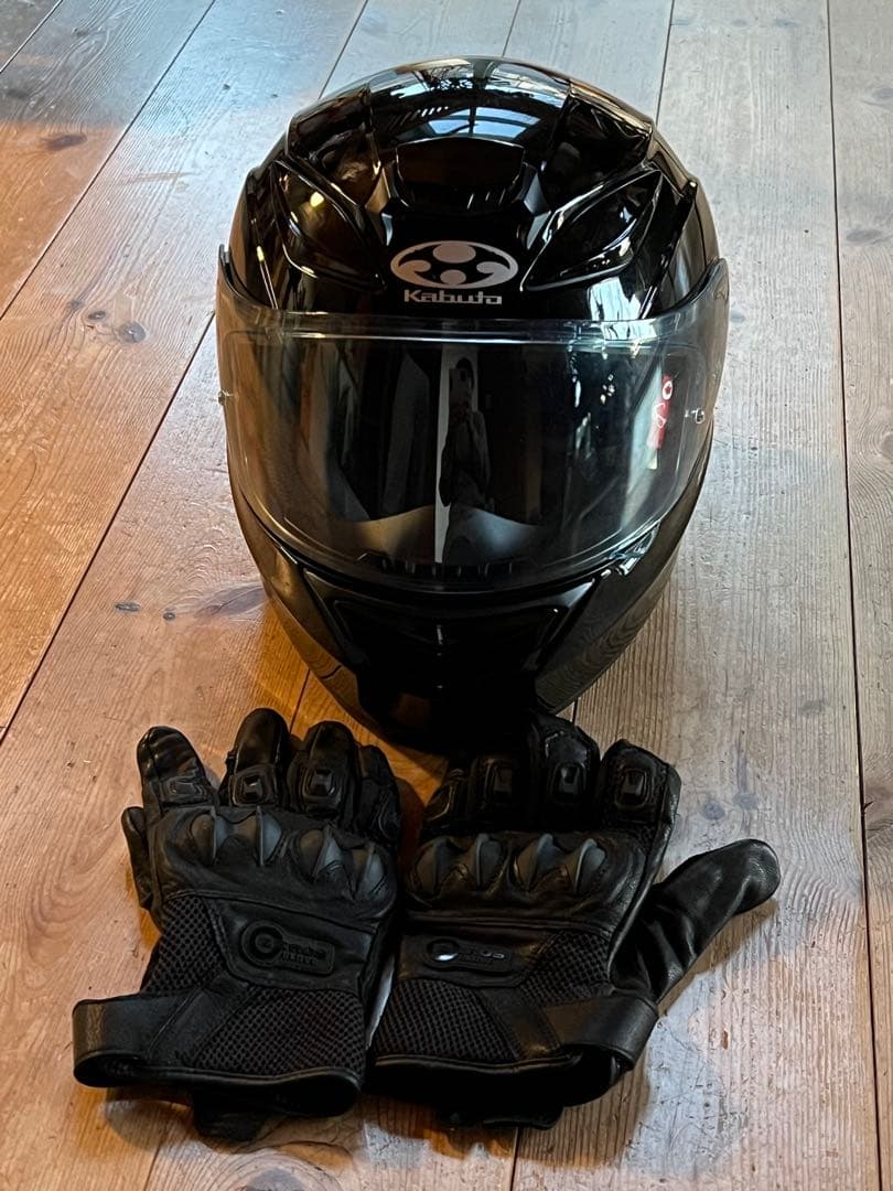 Kabuto フルフェイスヘルメット ブラック グローブ付き