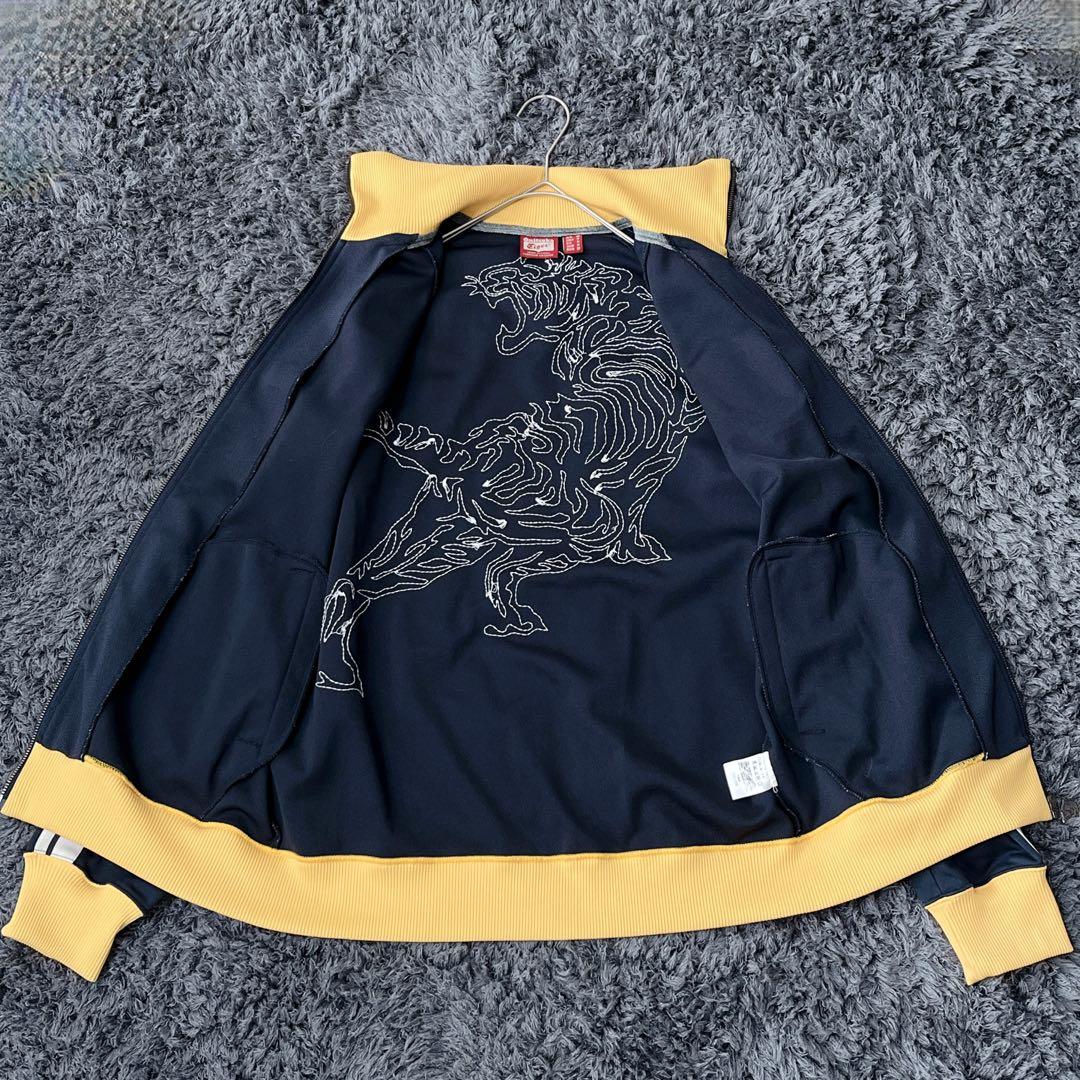 人気デザイン！オニツカタイガー 刺繍 見返り虎 サイドライン ジャージ ジップ