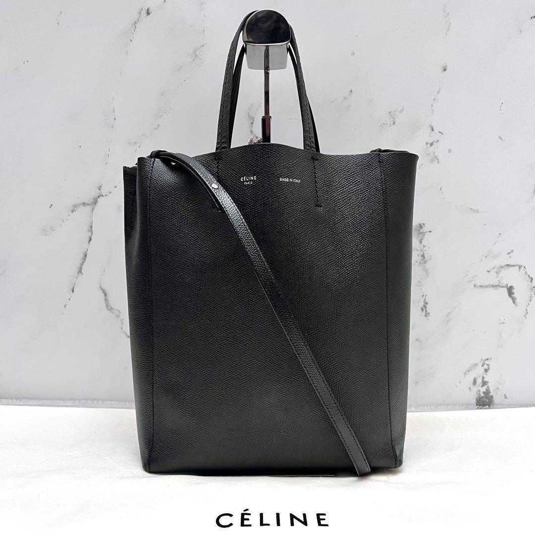 ◇極美品◇セリーヌ　バーティカルカバスモール　2way　旧ロゴ　ブラック　レザー