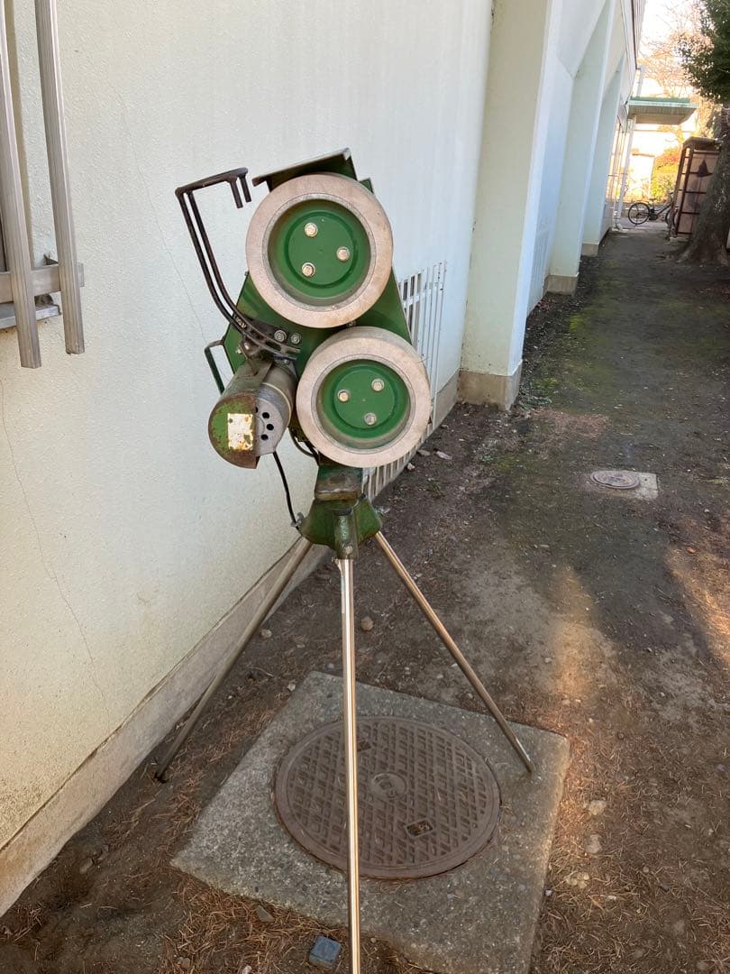 ピッチングマシン 二重ホイール 緑