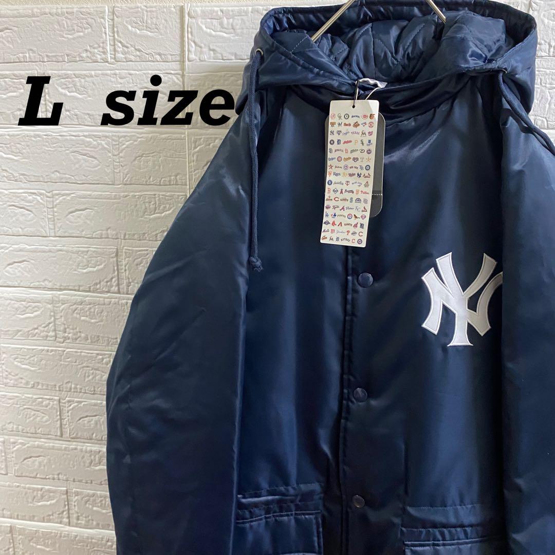 【未使用タグ付】MLB ヤンキース　総刺繍ロゴベンチコート