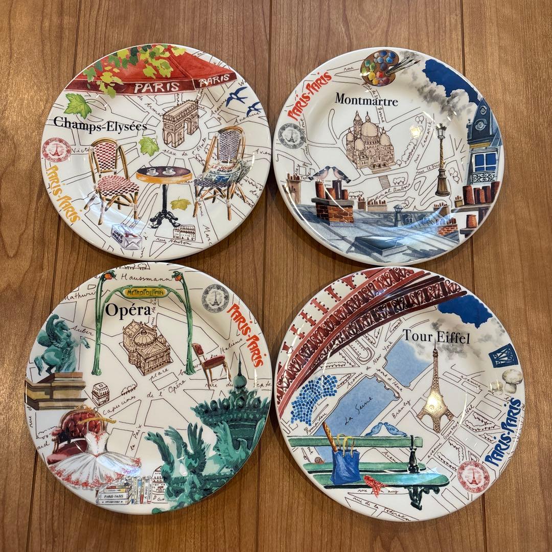 Gien パリ名所 皿4枚セット