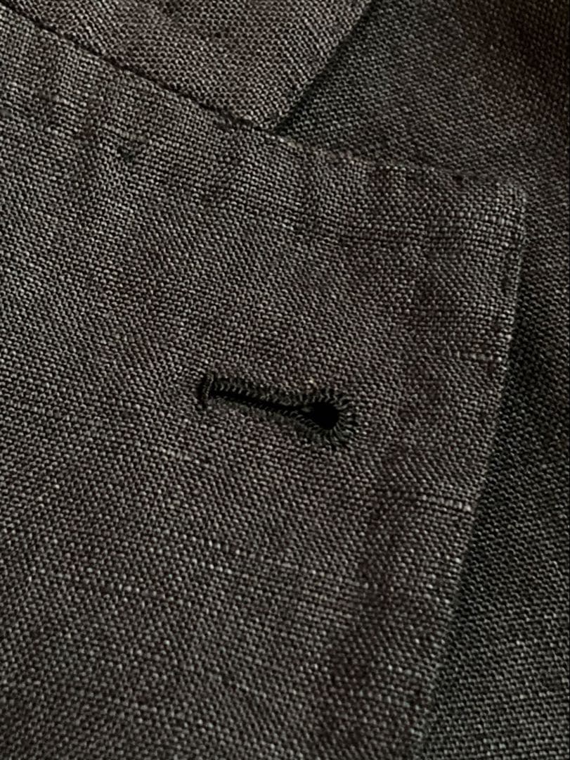 アルフォンソシリカ テーラードジャケット 44 ネイビー 麻