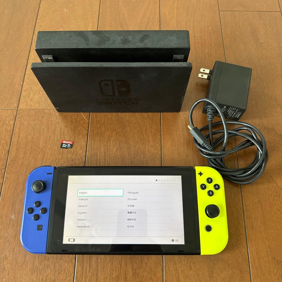 Nintendo Switch 本体 青/黄 Joy-Con SDカード付属