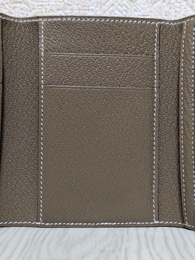 HERMES ベアン コンビネ シェーブルエトゥープ ゴールド金具 B刻印