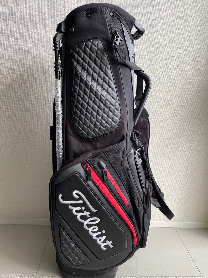 Titleist ゴルフキャディバッグ ブラック/レッド