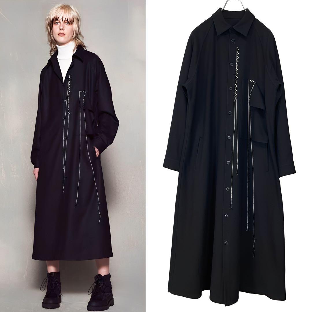 BEBEY's ワイズ 美品 ハンドステッチ シャツドレス 黒1