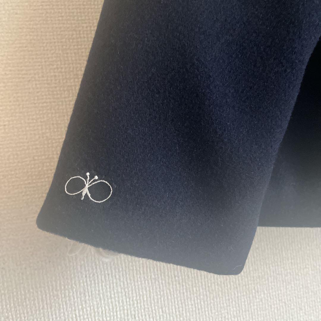 ミナペルホネン　タンバリン　choucho 紺　ウール ジャケット　ハンドメイド