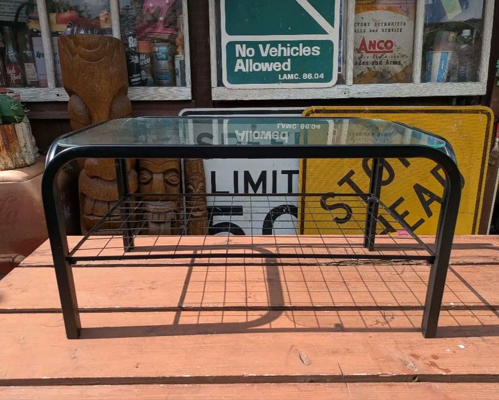 昭和レトロ 　ビンテージ　ガラステーブル　 センターテーブル　スペースエイジ