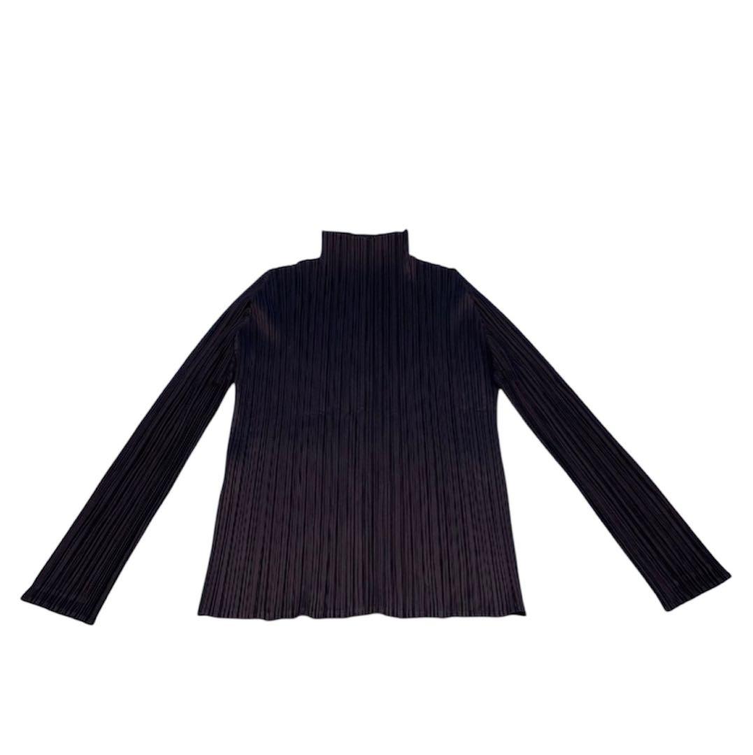 PLEATS PLEASE ハイネック ブラウス カットソー ブラック 黒