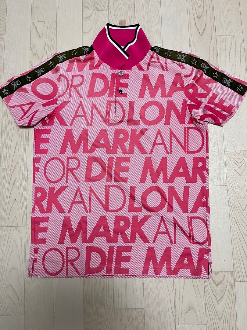 マークアンドロナ　ピンク ロゴプリント ポロシャツ　48サイズ