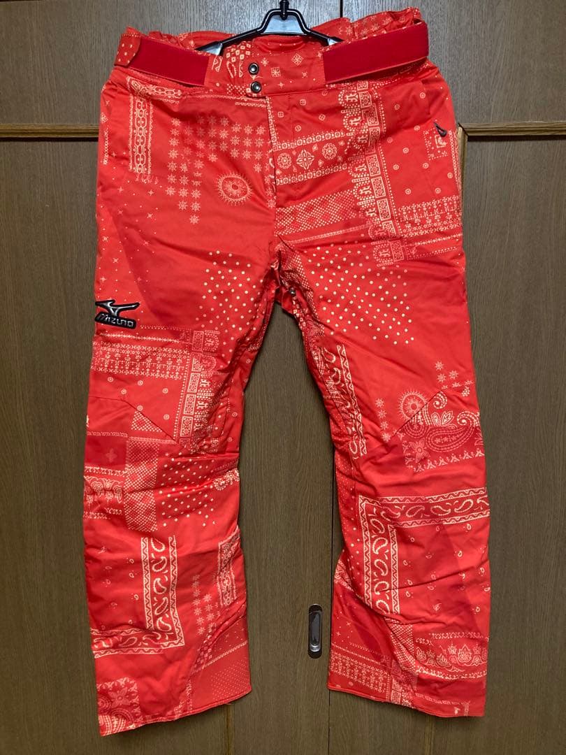 ミズノ　スキーパンツ　Ｌサイズ　美品　赤　レッド