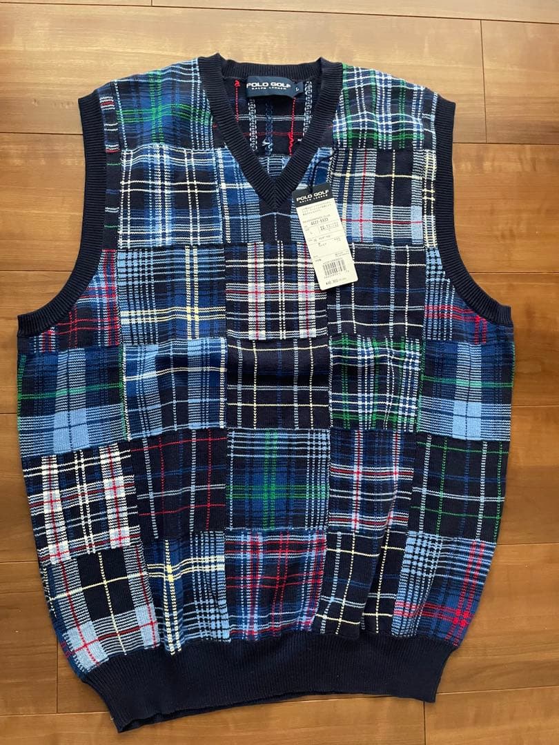 (新品)POLO GOLF チェック柄 ベスト L 定価40950円