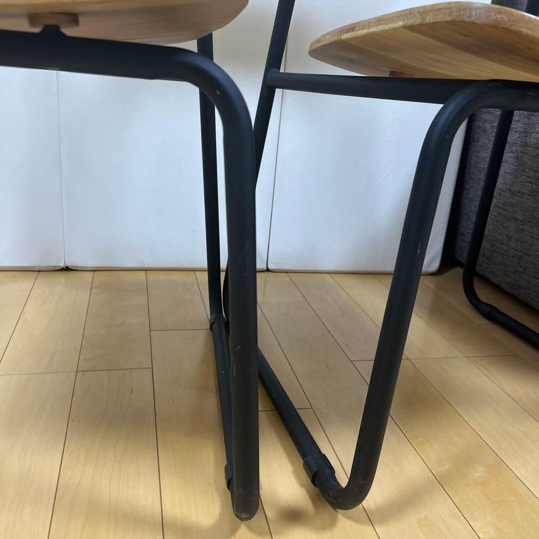 北欧　モリヨシ　Flo POKKYCHAR ナラ材　ナチュラルブラック2脚セット