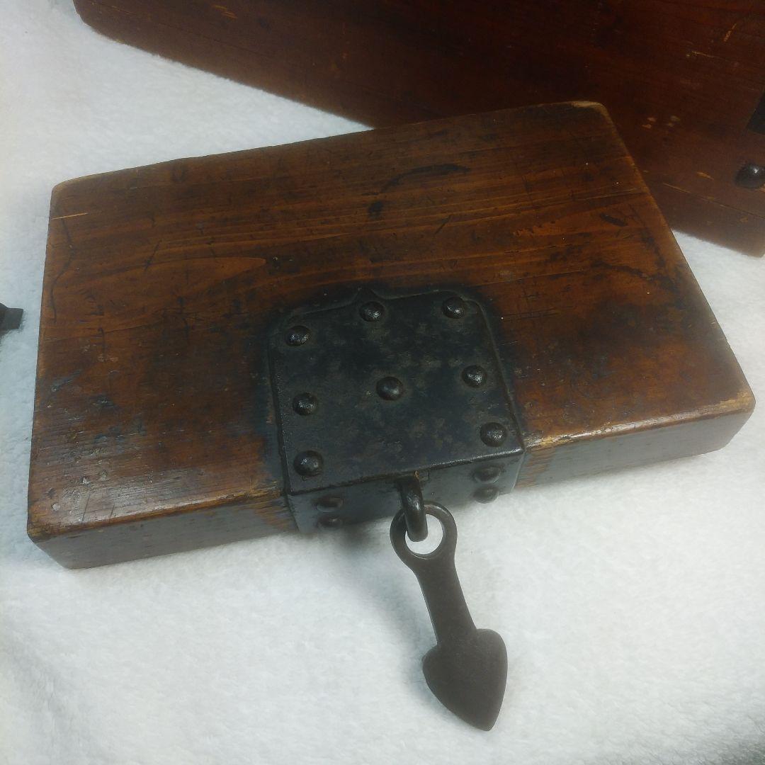 木製金庫　鍵付　時代箪笥　古民具　銭函　銭箱　千両箱　愛媛　船箪笥　明治十九年