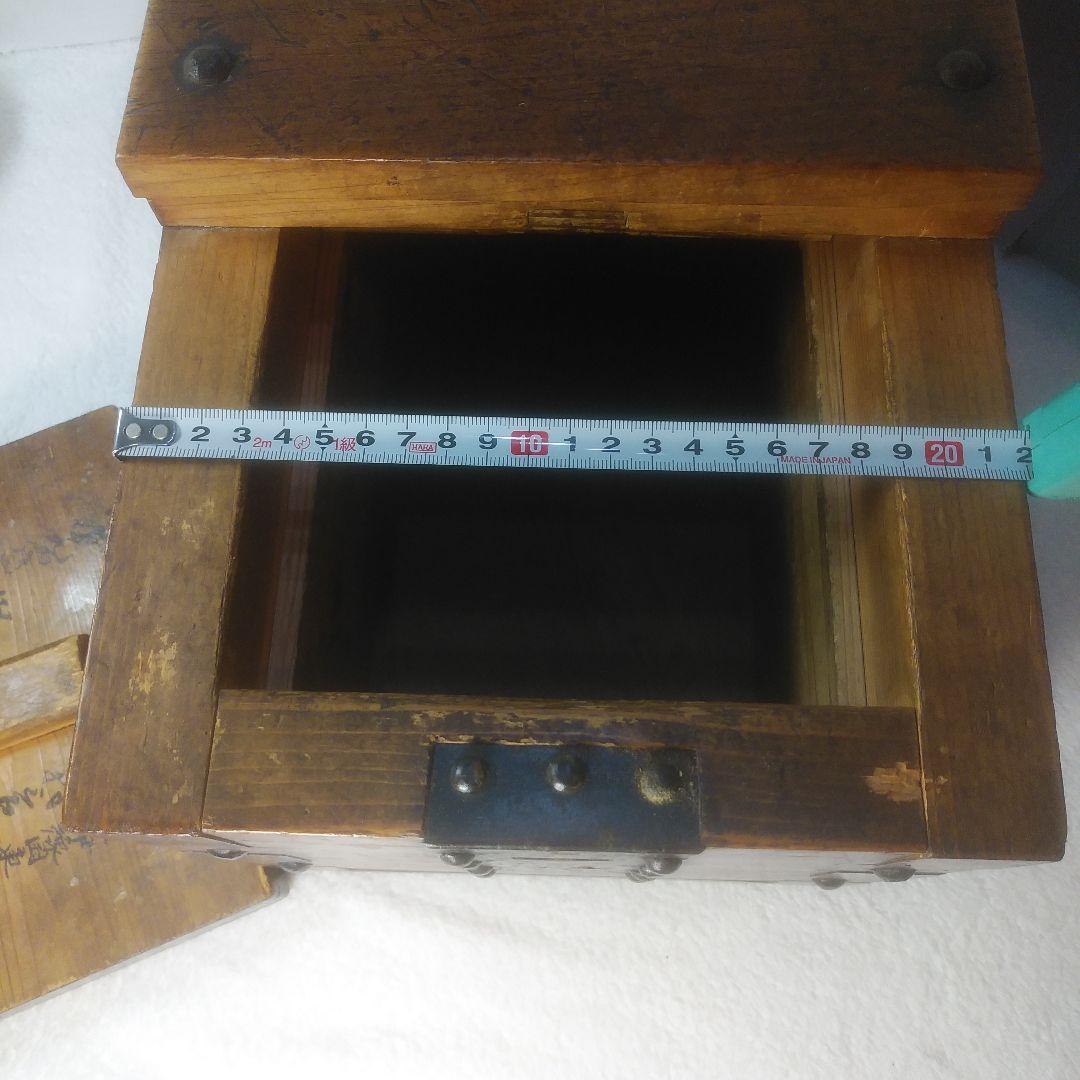 木製金庫　鍵付　時代箪笥　古民具　銭函　銭箱　千両箱　愛媛　船箪笥　明治十九年