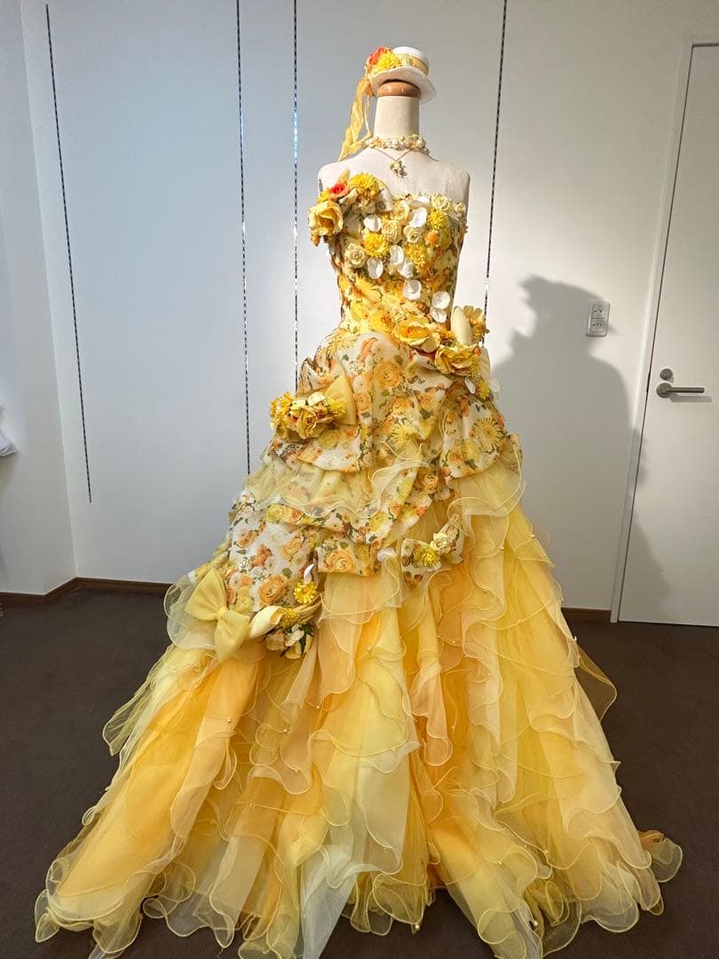 フラワーデコレーション イエロードレス 9〜13T