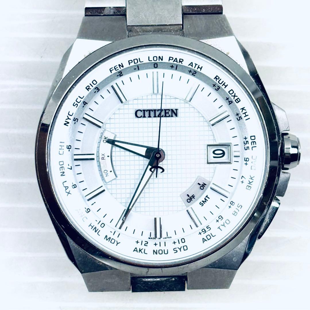 CITIZEN　シチズン　アテッサ　ホワイト　シルバー　ソーラー　電池切れ
