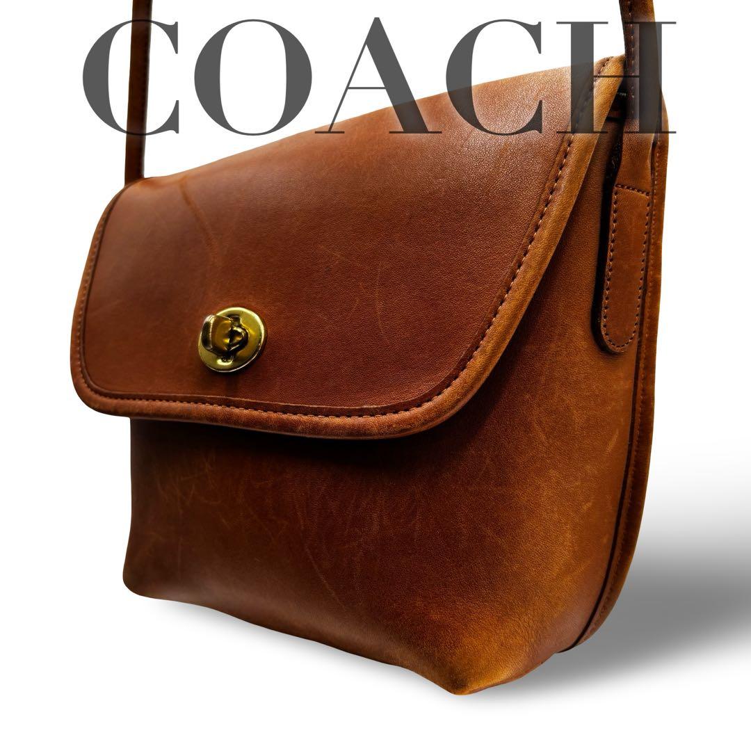 【ヴィンテージ】オールドコーチ　ショルダーバッグ　レザー　ターンロック　ブラウン