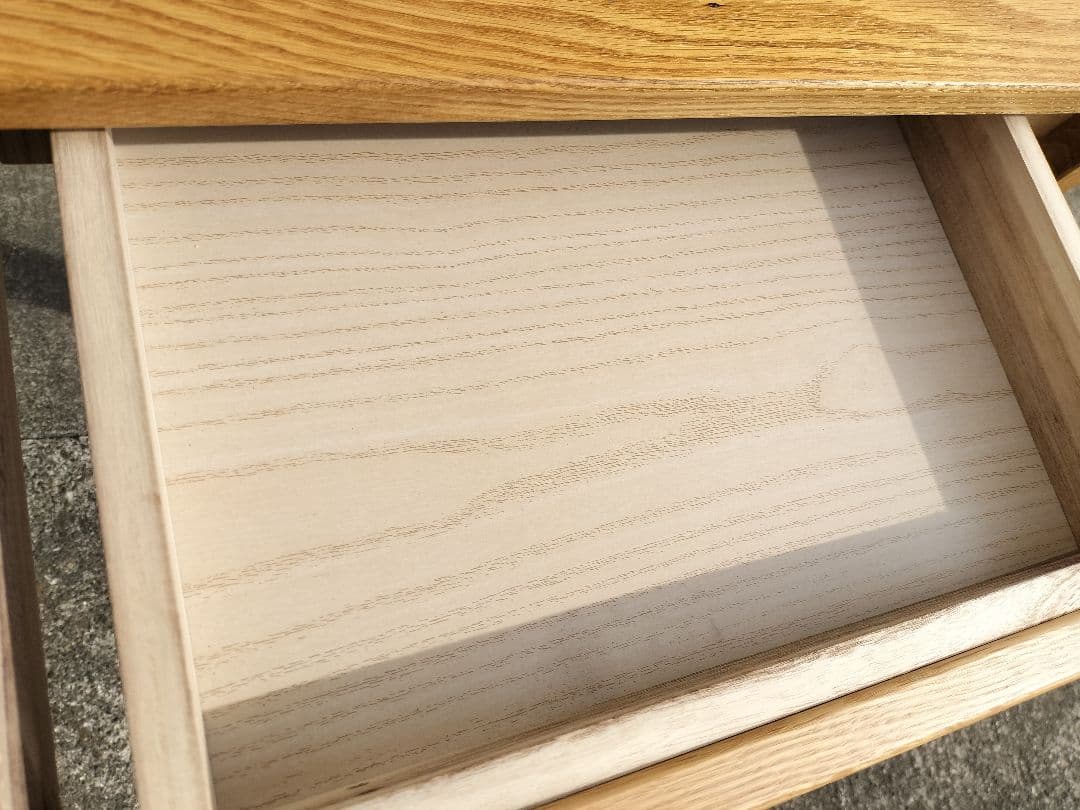 MUJI 無印 オーク 無垢材デスク（引出・足元棚付)