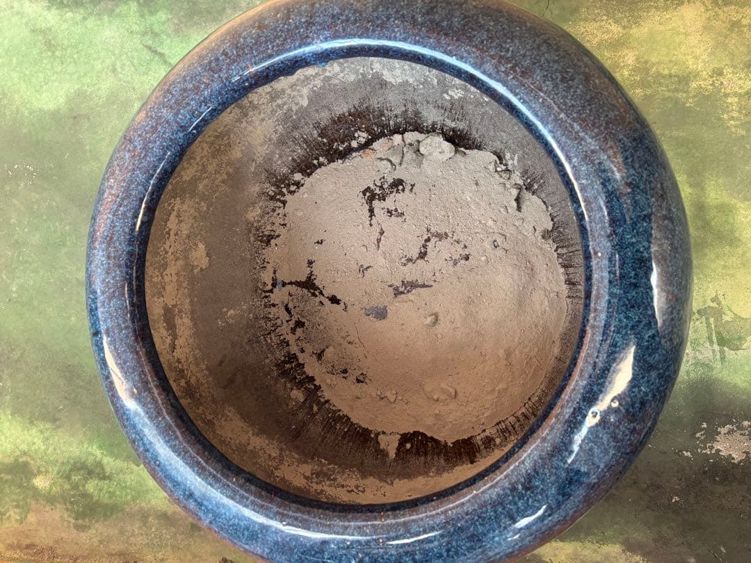 火鉢 海鼠釉 鉢 金魚鉢 睡蓮鉢 染付 メダカ鉢 釜道具 灰道具 大型陶器