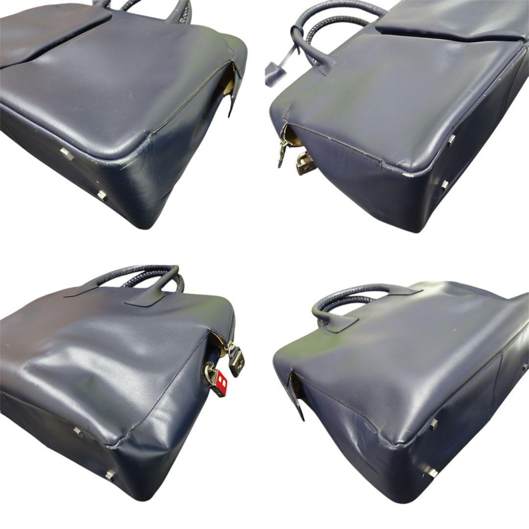 BALLY バリー 紺色　ネイビートートバッグ　ビジネスバッグ レザー 大きめ