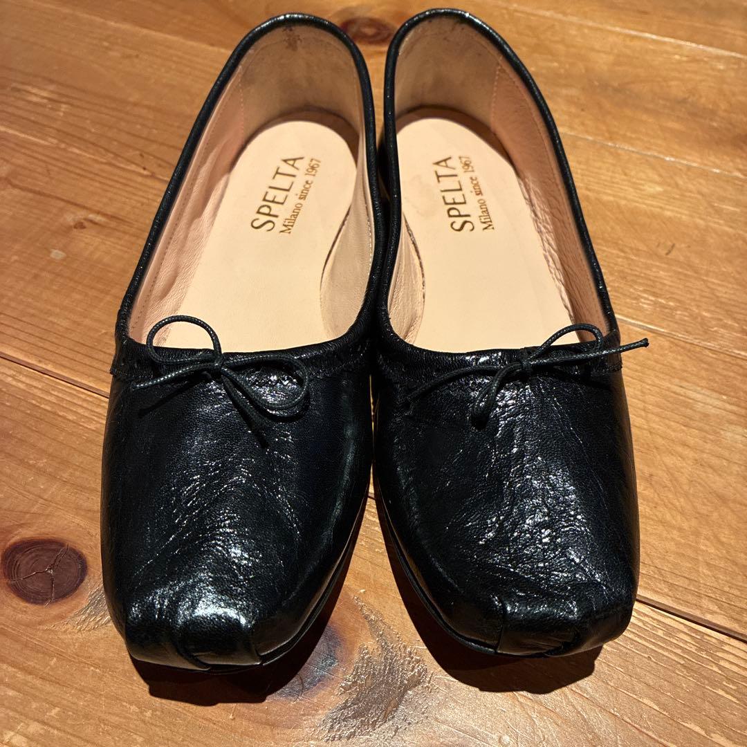 SPLETA バレエシューズ フラットシューズ黒 39