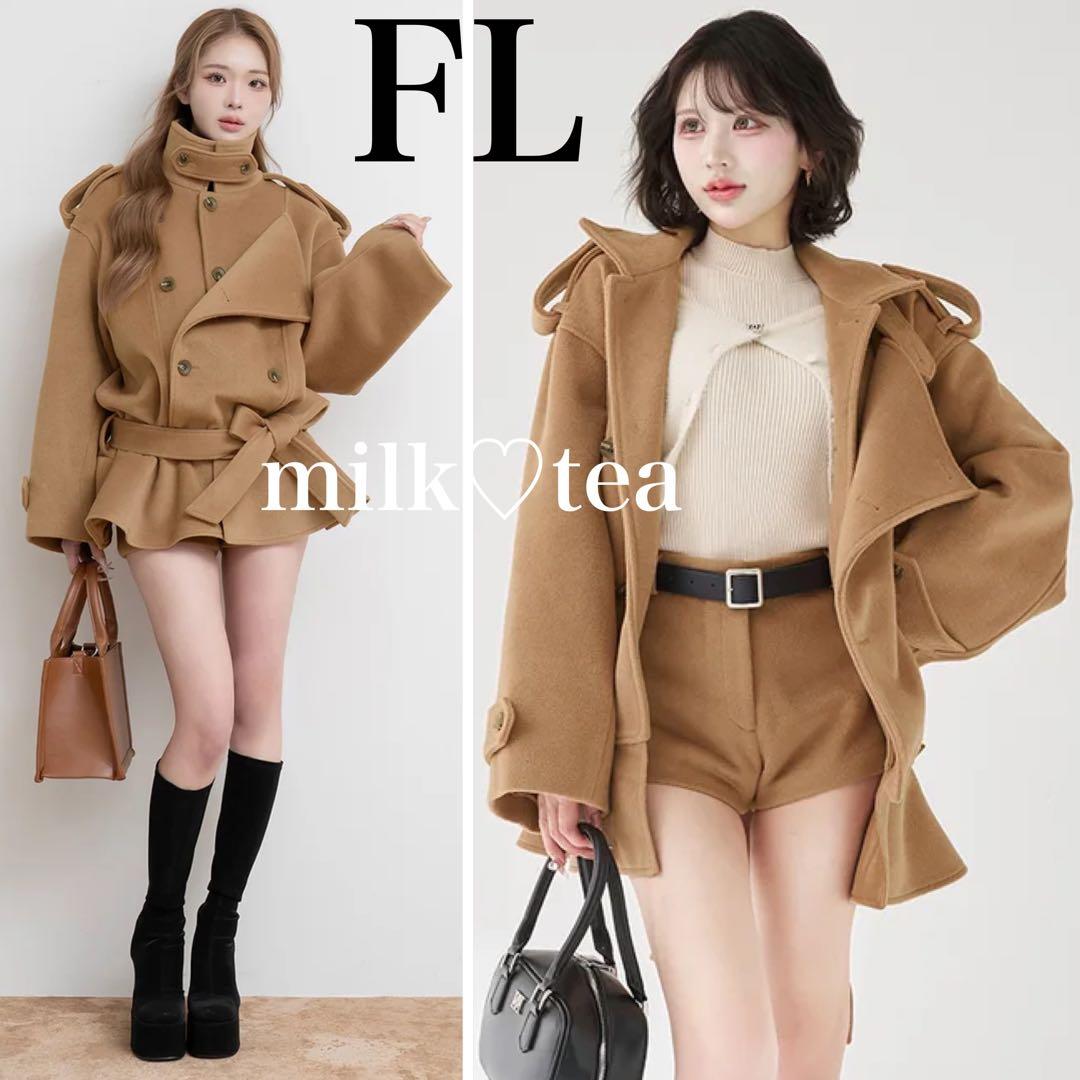 新品タグ付 ダーリッチ ドロップショルダージャケットコート FL キャメル