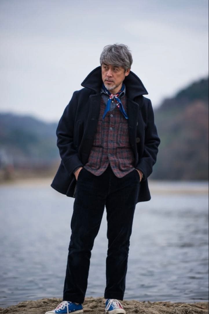 ボンクラ　ピーコート　カシミヤ　メルトン　ネイビー　40