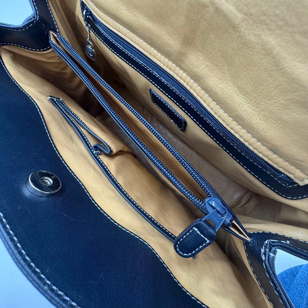 【美品】キタムラ ビジネスバッグ トートバッグ A4収納可 ネイビー 保存袋付