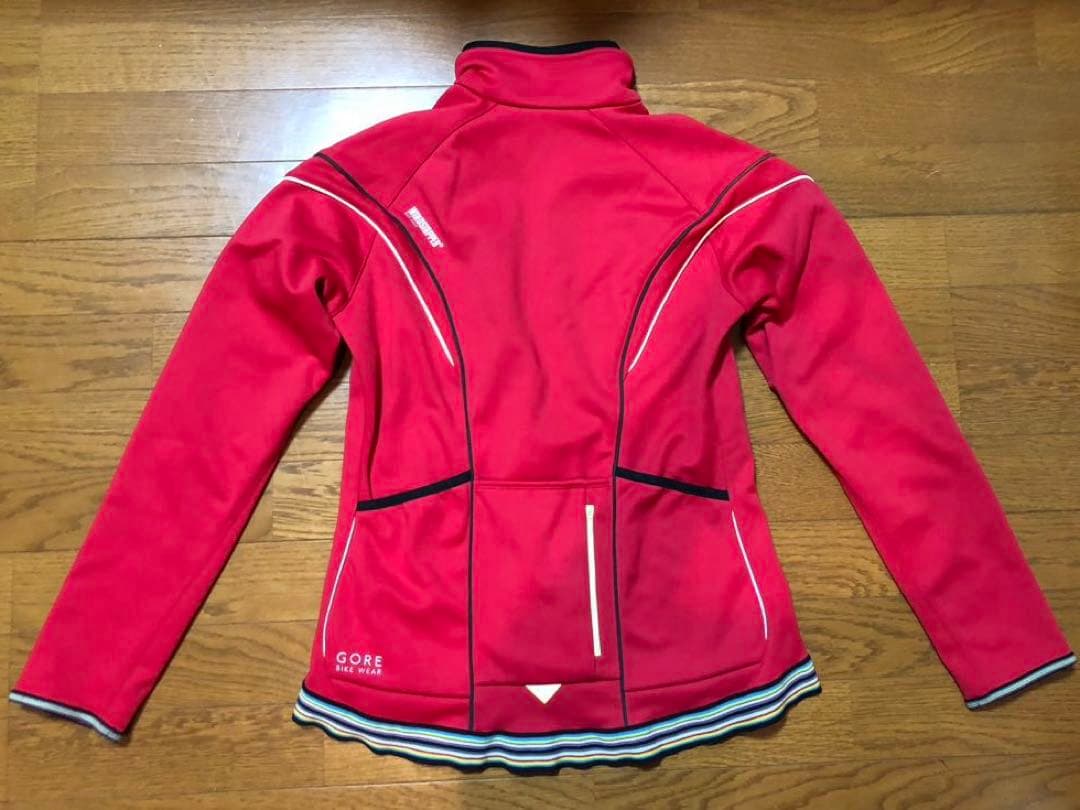 【値下げ】防寒対応　GORE 赤 レディース　冬用ウェア　ロードバイク用