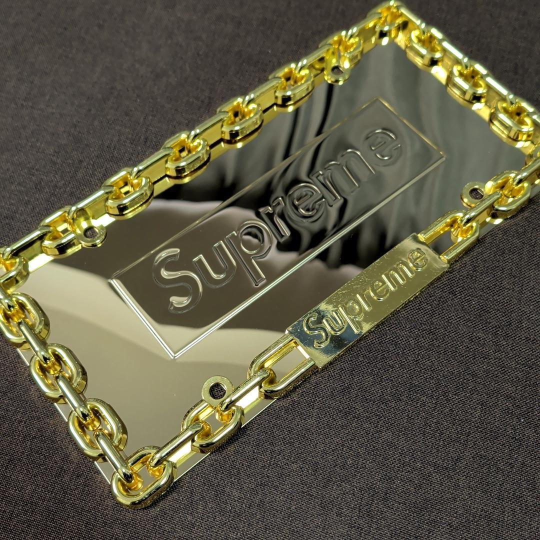ウェルカムボード Supreme Chain License Plate Frame GOLD