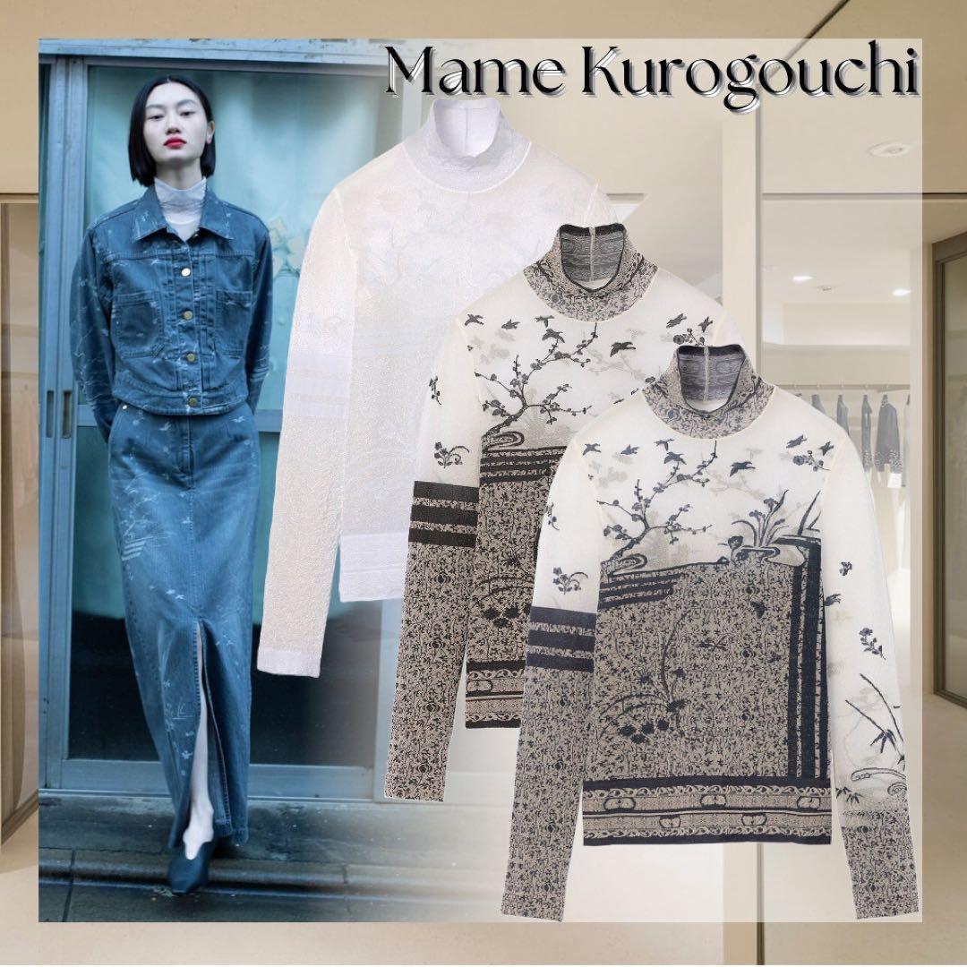 トップス Mame Kurogouchi SheerKnittedHighNeckTop