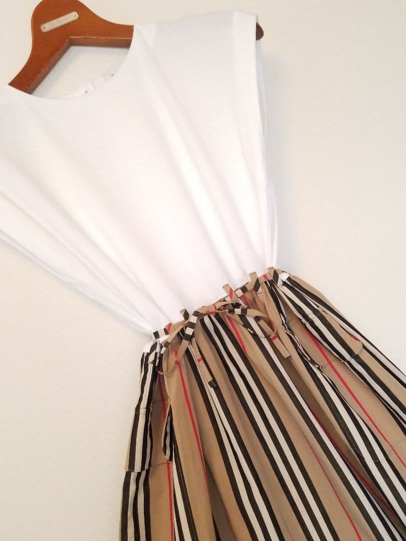 バーバリーワンピース 2度使用 ストライプ 茶 キッズ◯大人◯美品良品