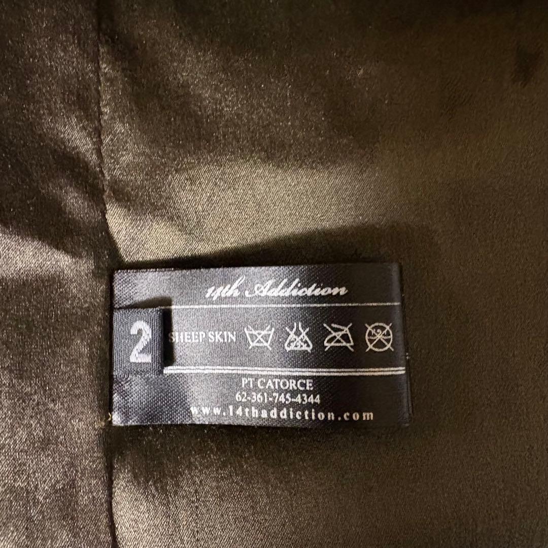 14thaddiction レザー切り替え　テーラードジャケット