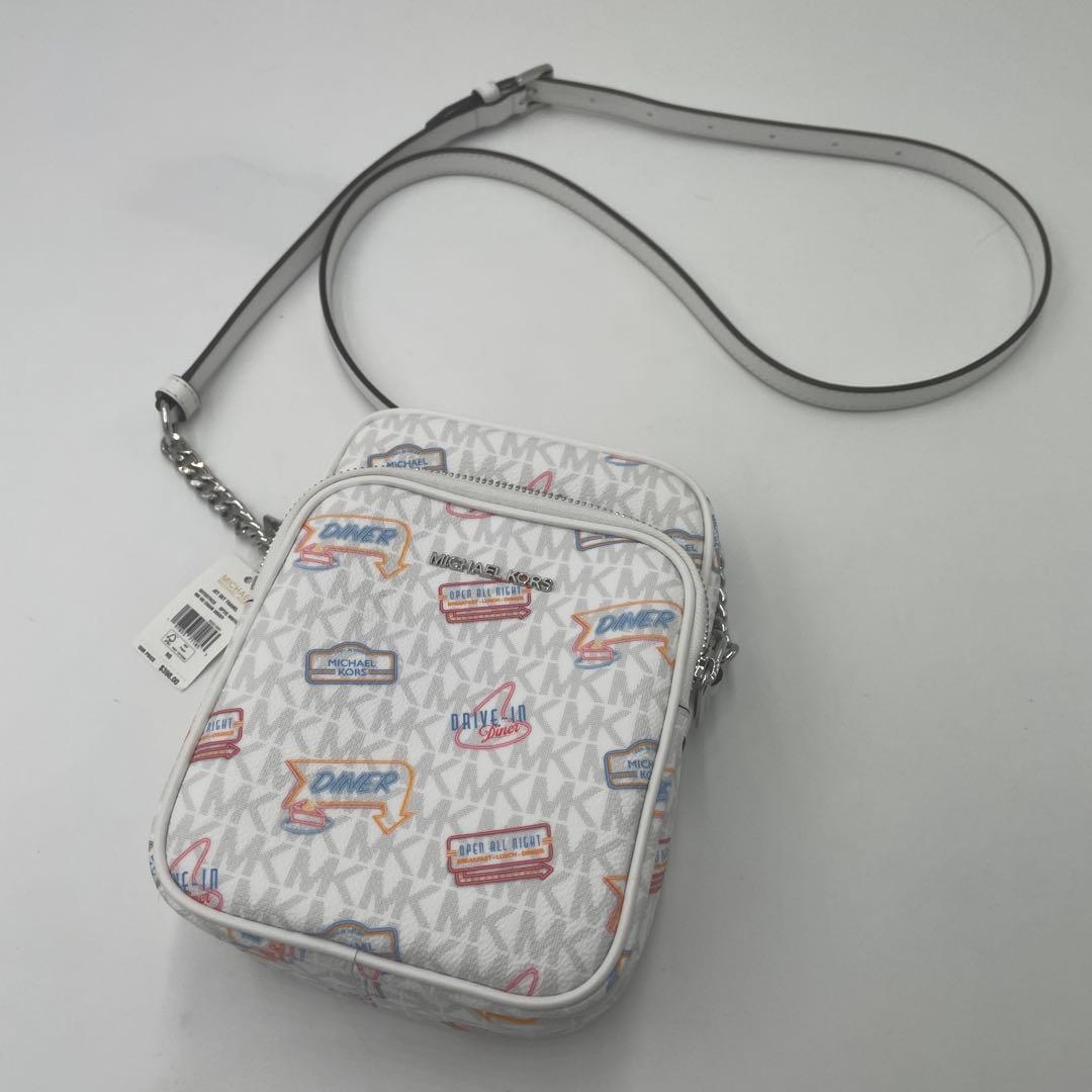 新品タグ付✨マイケルコース ショルダーバッグ ダイナー ネオン サイン 白