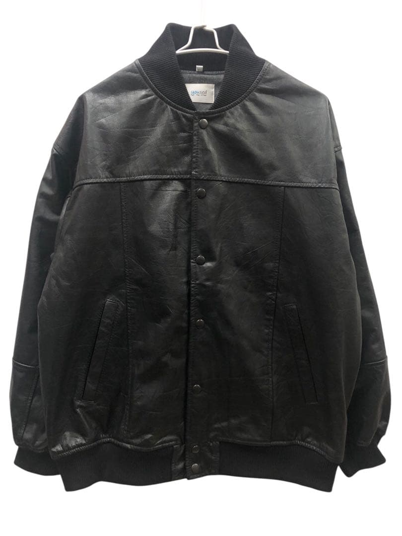 ジャケット・アウター YOUSED REMAKE LEATHER STADIUM JUMPER