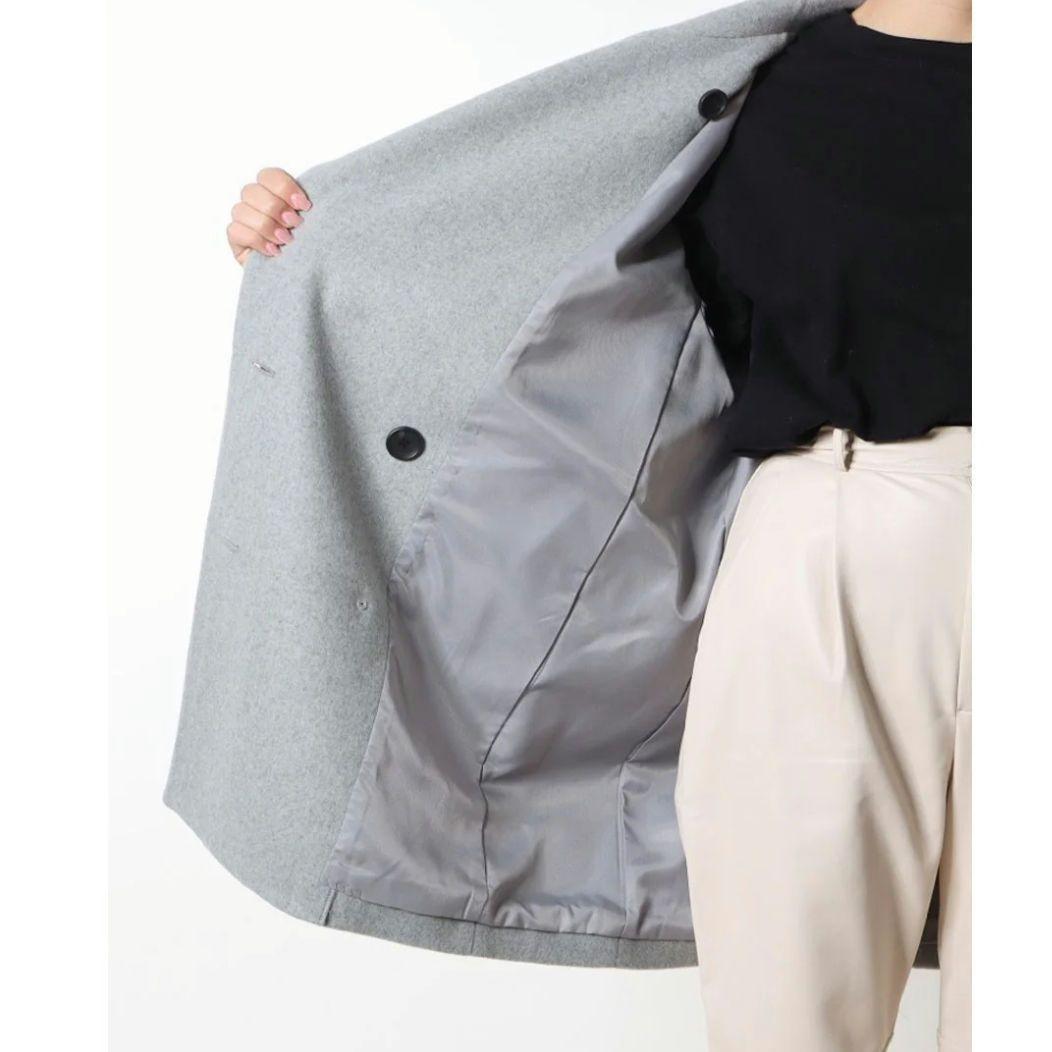 新品　n.o.r.c　メルトンPコート　40700円　サイズ２　ゆったりデザイン