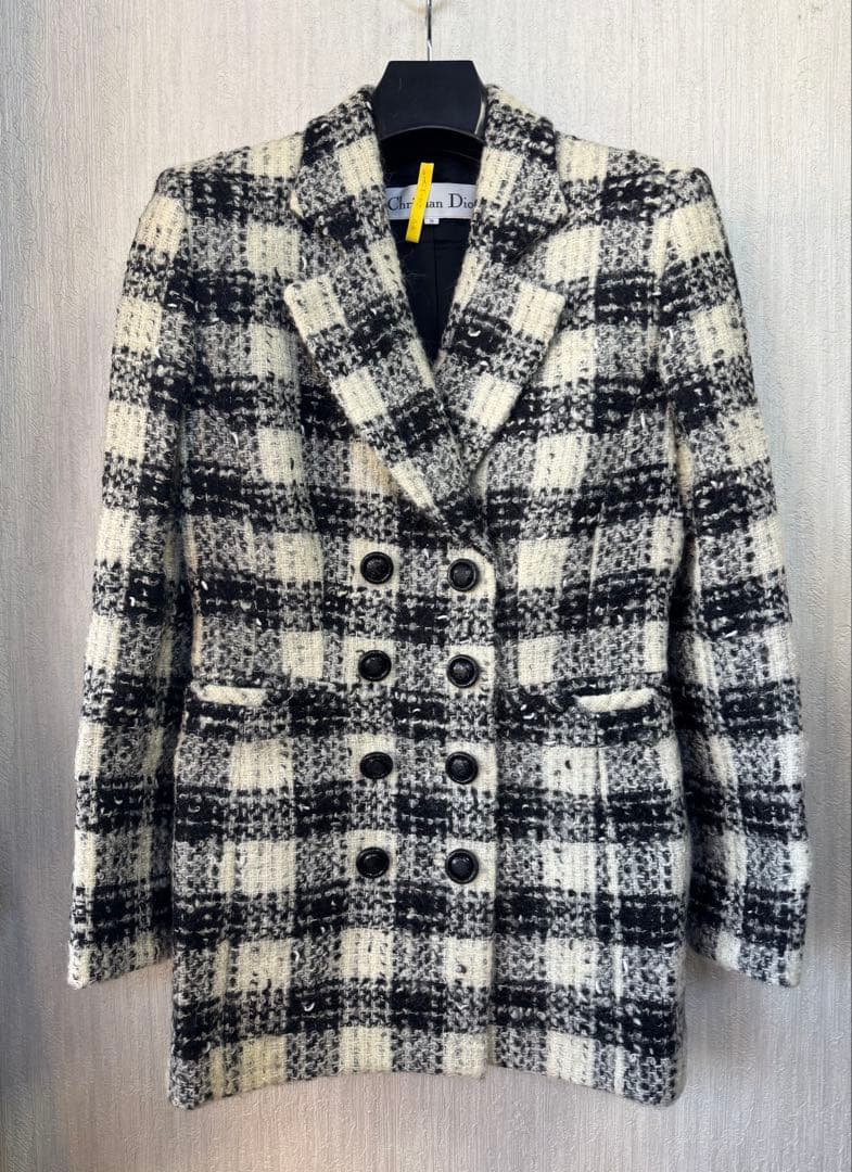 80〜90s ビンテージChristian Dior チェック柄 ツイードJK