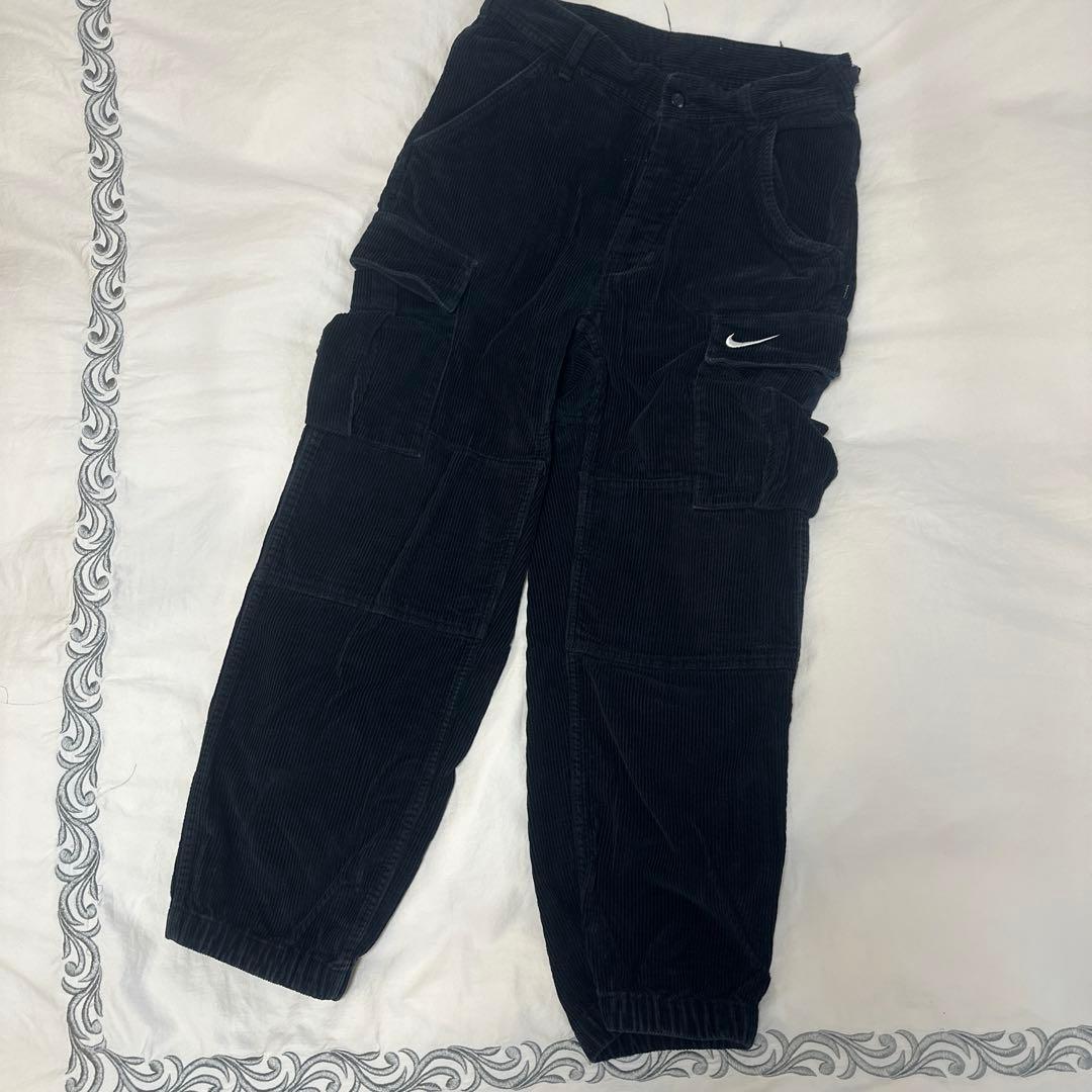 Supreme Nike ブラックカーゴパンツ コーデュロイ Sサイズ