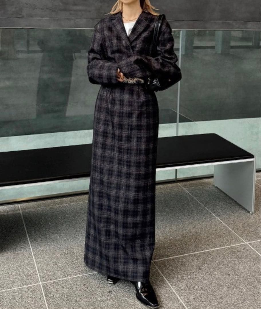 ワンピース Ameri WAIST CROSS CHECK DRESS