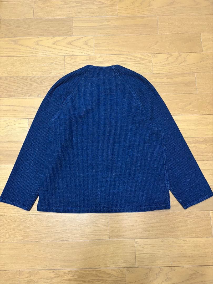 BLUE TRICK ノーカラージャケット スターワッフル インディゴ