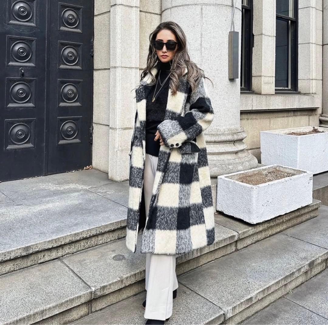 エストレジャ　チェックロングコート