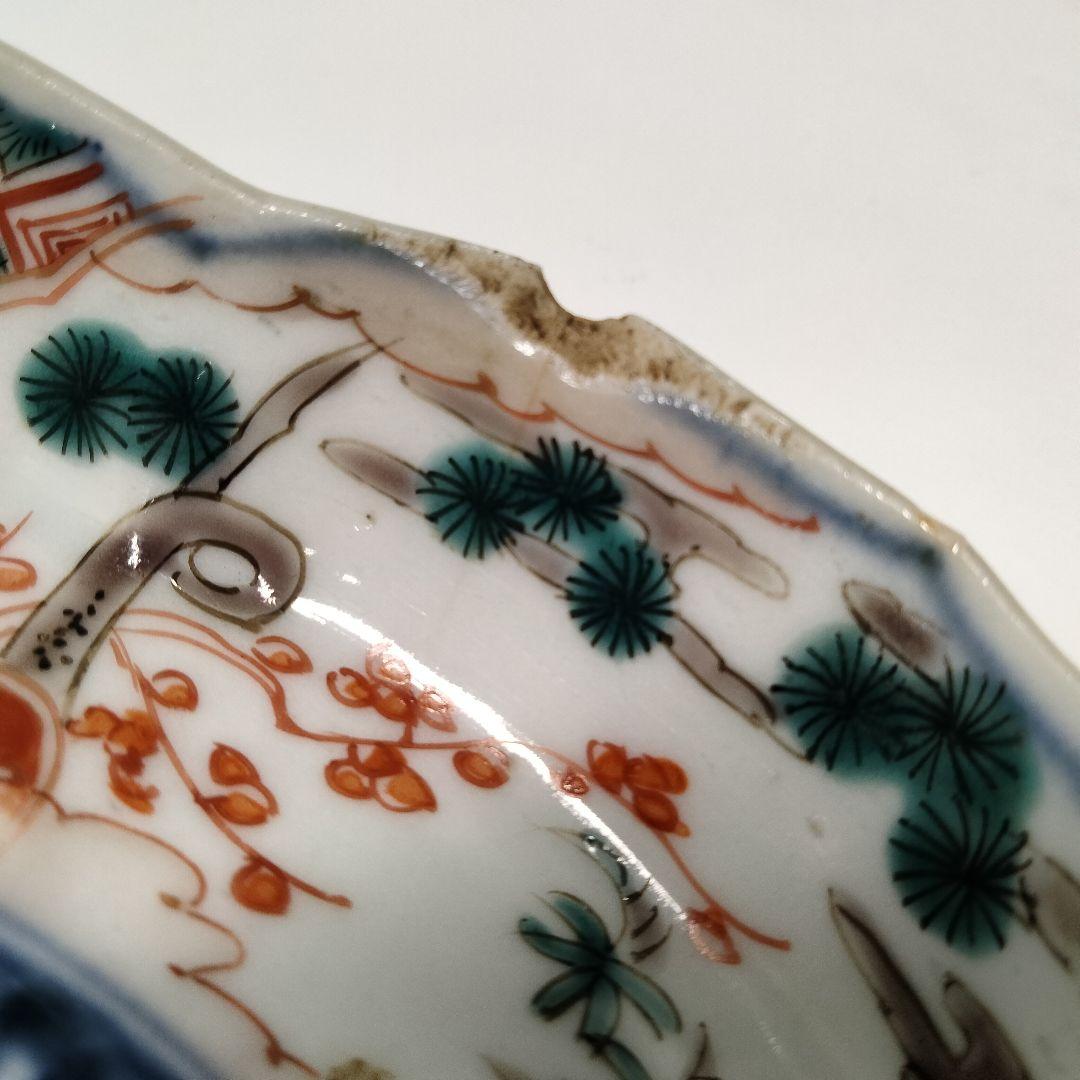 Y323 古伊万里 赤絵 なます皿 10客セット 直径15㎝　II